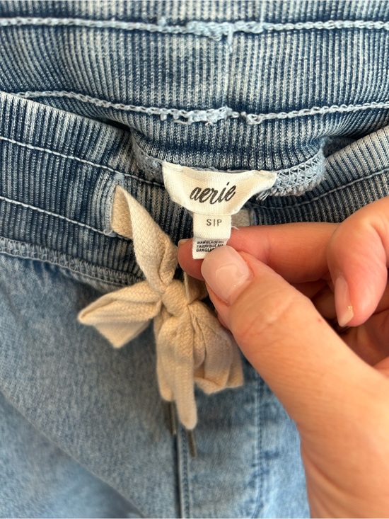 aerie Denim - aerie Light Blue Women's Denim jeans with Cream Drawstring